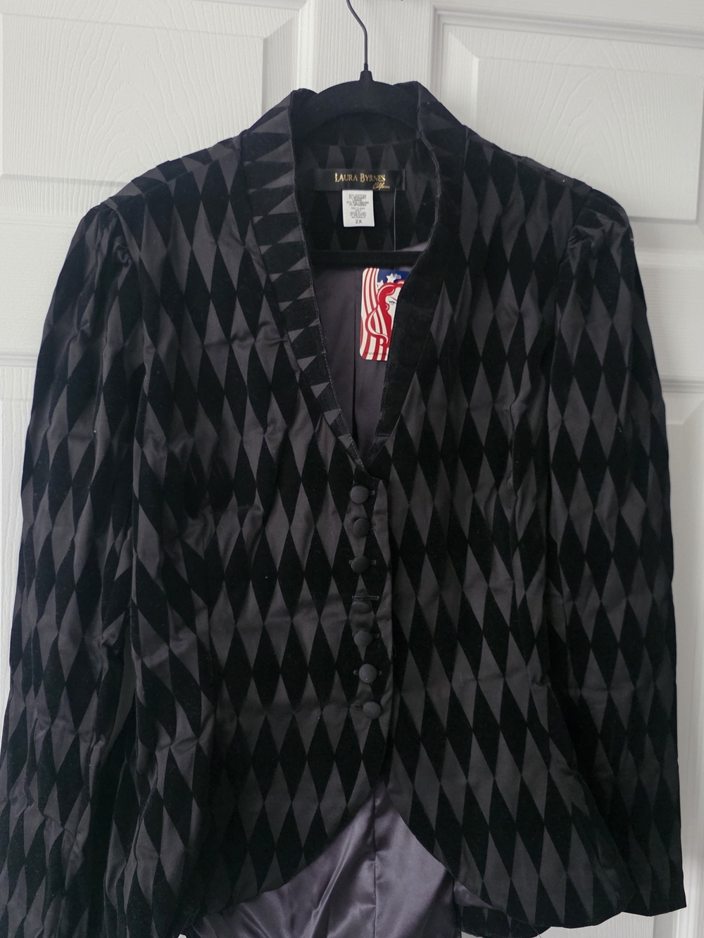 NWT 2X Harlequin Black Flicked Morgana Jacket